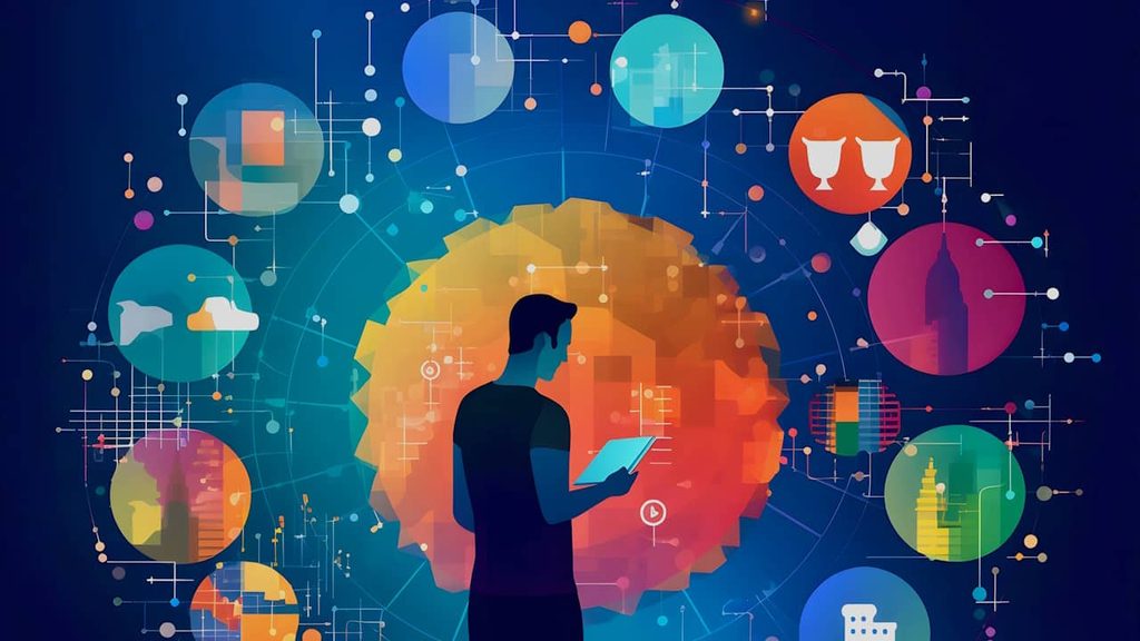 Homme utilisant internet dans le futur, dans 10 ans